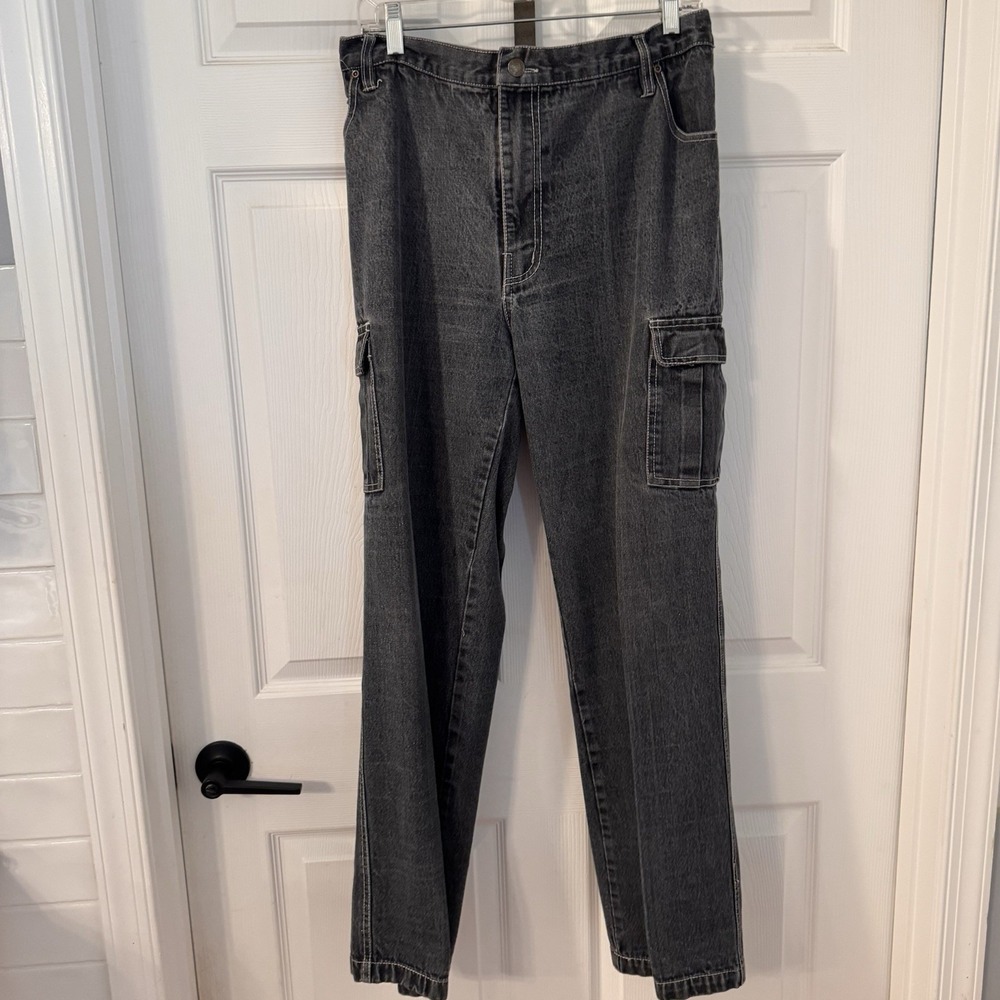 Duke Haband Men's Relaxed Fit Back Elastic Waistband Blue Jeans Size 34‎ L